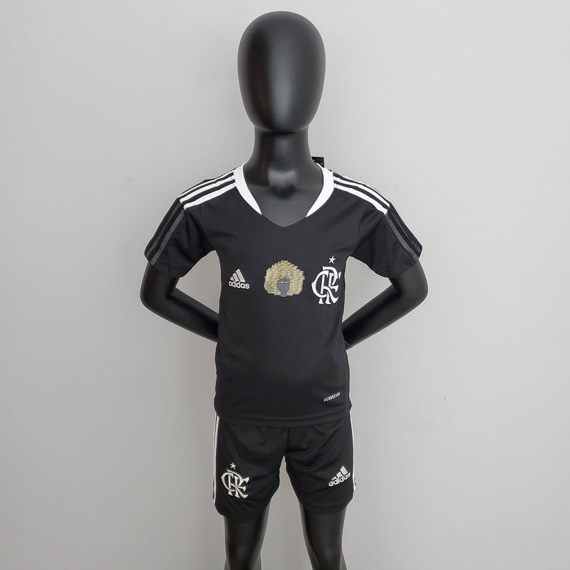 Conjunto Kids Adidas Flamengo Black 2023